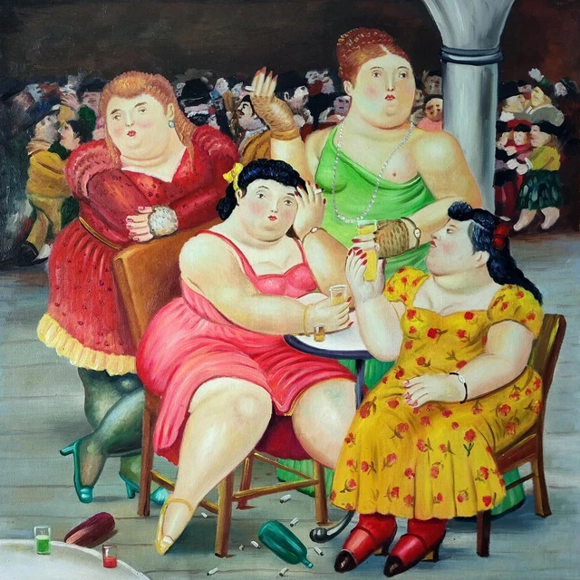 24x24 inches Rep. Fernando Botero stretched Oil Painting Canvas Handmade Art 702