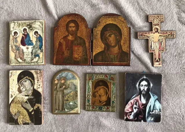 Large Collection Of Vintage Religious Icon Virgin Mary & Various