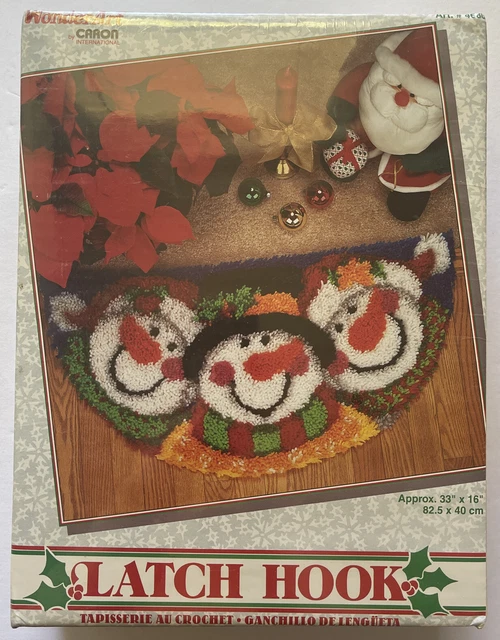 "Kit de alfombras gancho con pestillo de Navidad Wonder Art Caron hombres alegres muñecos de nieve 33"" x 16"""