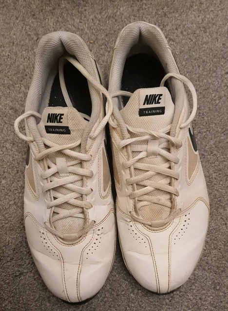 NIKE AIR AFFECT Mens Uk Size 7.5 White Leather Lace Up Trainers