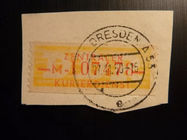 DDR 1958 Briefstück Zentraler Kurierdienst (Wertstreifen) Vollstempel (DRESDEN)