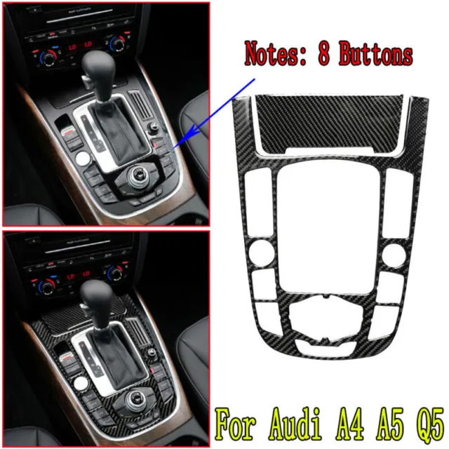2x Carbon Fiber Gear Shift Panel Dekorleiste für Audi A4/A5 2009-12 & Q5 2010-12