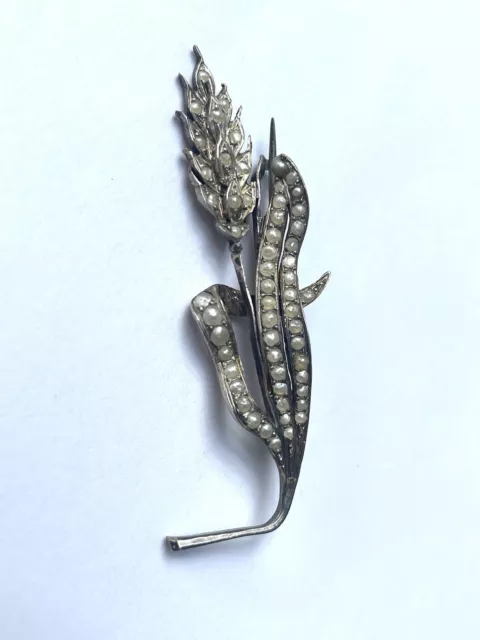 BROCHE RÉTRO BOUQUET de fleur perle strass couleur bronze * 4746 EUR 19,00 - FR
