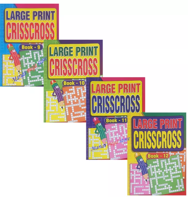 A4 Large Print Crisscross Puzzle Books Book Puzzles All Ages