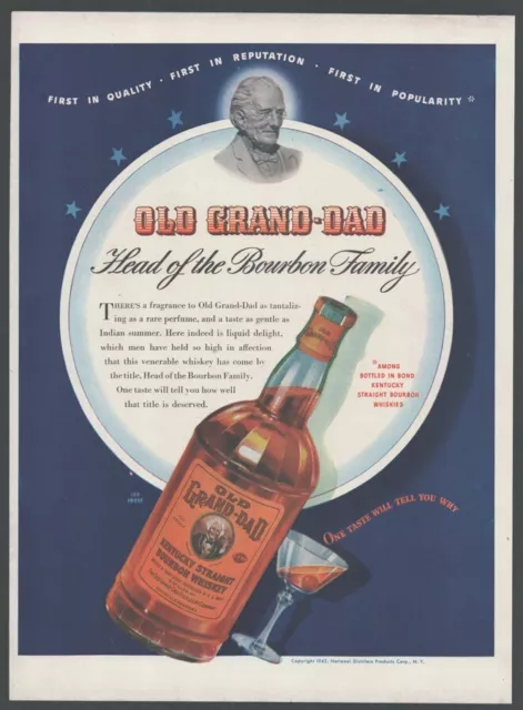 Original Reklame, 1942 - Old Grand-Dad Whiskey - Spirituosen, Whisky, USA