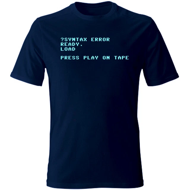 T-shirt Syntax Error C64 Commodore vintage funny party nerd geek S/M/L/XL/XXL