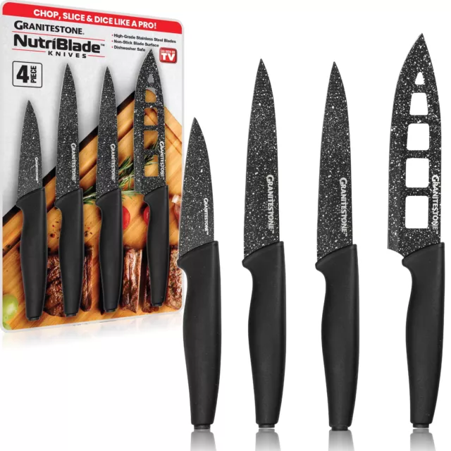 Nutriblade Knife Set Kitchen Nonstick Knives Set Dishwasher Safe New 4Pcs