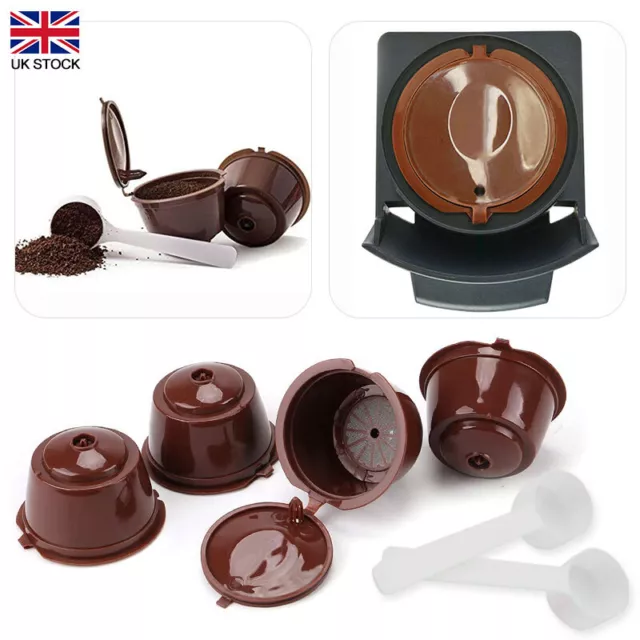 4PCS Refillable Coffee Capsule Cup For Dolce Gusto Nescafe Reusable Filter Pod