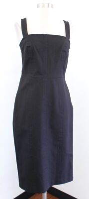 NWT Banana Republic Solid Black Square Neck Sheath Dress Size 4 Career Office