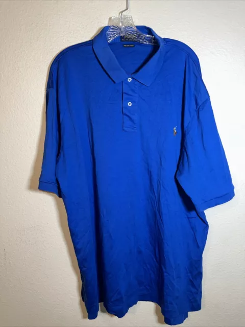 Polo Ralph Lauren Pima Soft Touch Cotton Polo Shirt Short Sleeve Royal Blue 2XLT