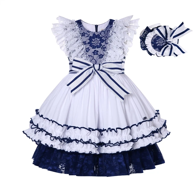 Pettigirl Girls Ruffle Dresses 2-3 4-5 6-7 8-9 10 11-12 Years Spanish Lace Dress