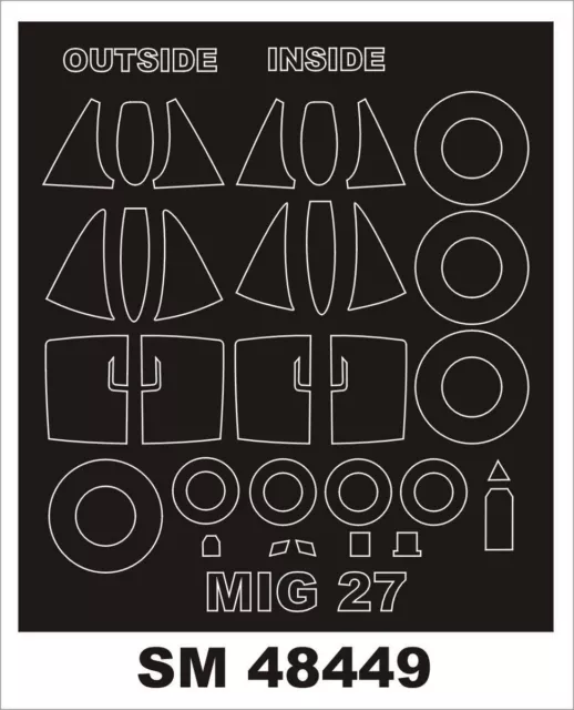 Montex 1/48 painting masks for Mikoyan MiG-27 Flogger D for Trumpeter - SM48449 Montex 1/48 painting masks for Mikoyan MiG-27 Flogger D for Trumpeter - SM48449