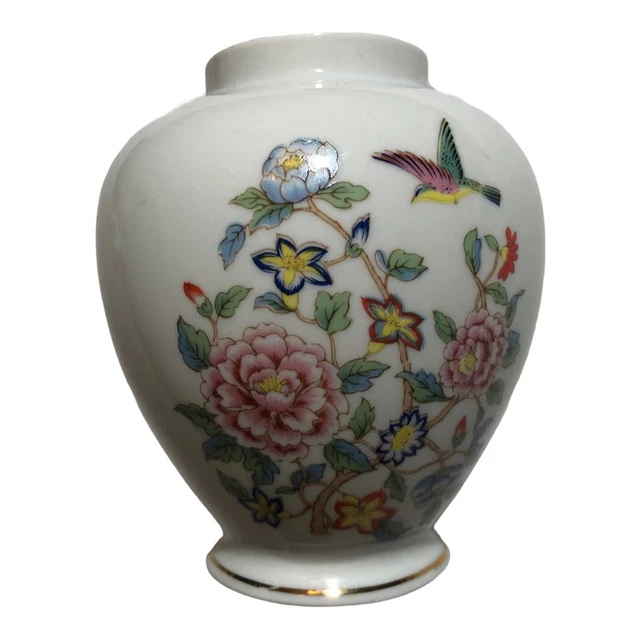 VINTAGE JAPAN ASIAN Art Vase Flower Hummingbird Bird Bloom Spring