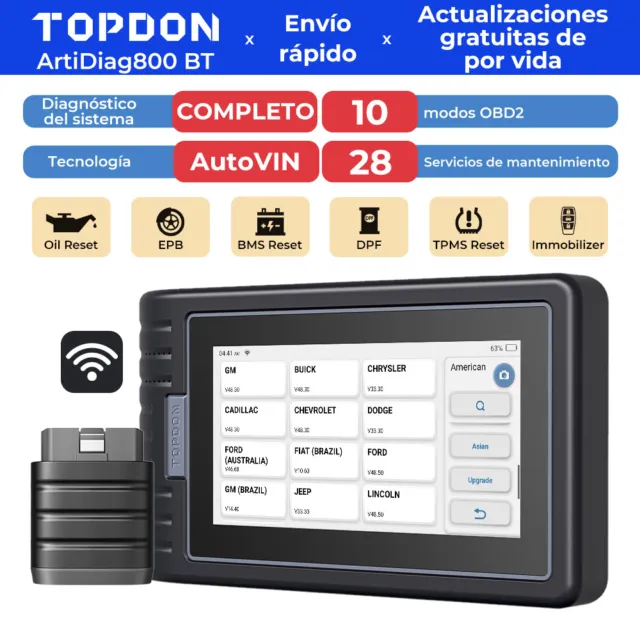 Topdon AD800 BT scanner professionale OBD2 dispositivo diagnostico auto TUTTI I SISTEMI servizio online