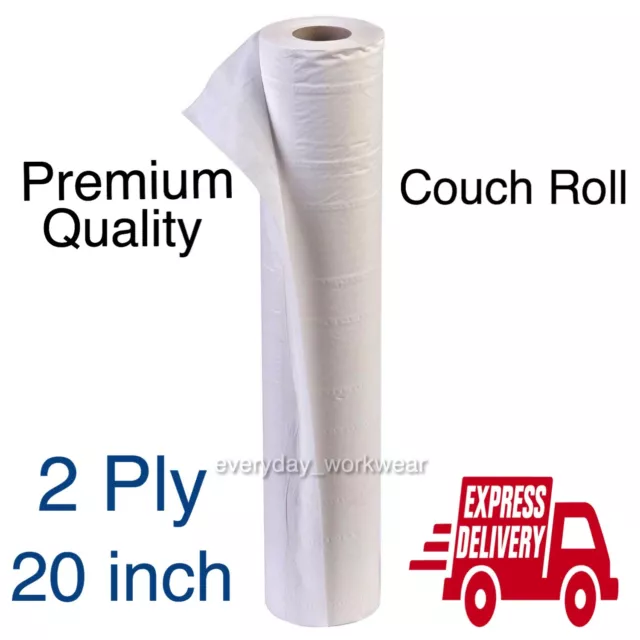 Professional 2ply White Hygiene Paper Roll Massage - 20" x 40m Couch Rolls