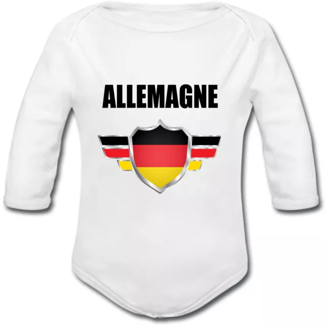 Body Bébé Allemagne personnalisé avec prénom au dos - football