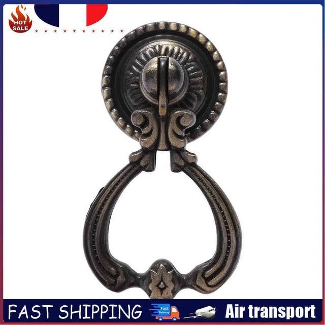 Retro Cabinet Door Handle Zinc Alloy Handle with Single Hole Kit (C/Bronze)