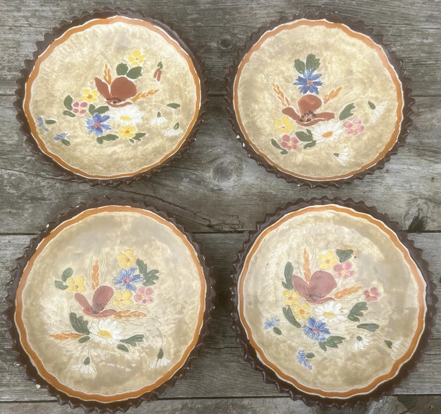 Lot De 4 Assiettes Vintage LES CLOWNS - Céramique Vallauris 1960 - Cirque