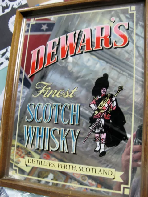 Dewars Scotch Whisky Advertising Vintage Mirror Excellent Original 1960-1970