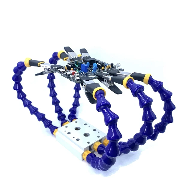 Troisième Main Soudure – Station Avec 3 Bras Flexibles 360° + 4 Pinces Crocodiles – Outil Précis Pour Électronique & Bijoux