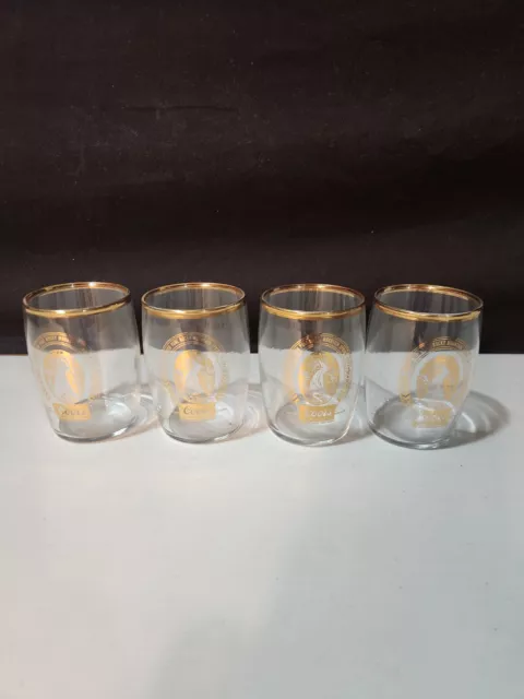 4 Vintage Coors America’s Fine Light Beer Gold Rim 3" Tall Chaser Shot Glasses