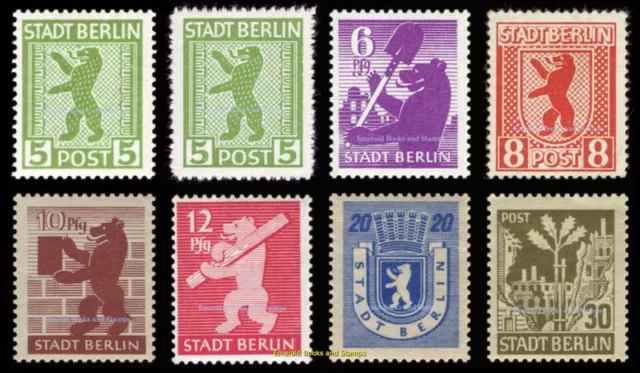 EBS Germany 1945 - Berlin and Brandenburg - Berlin Bear - Michel 1-7 MNH**