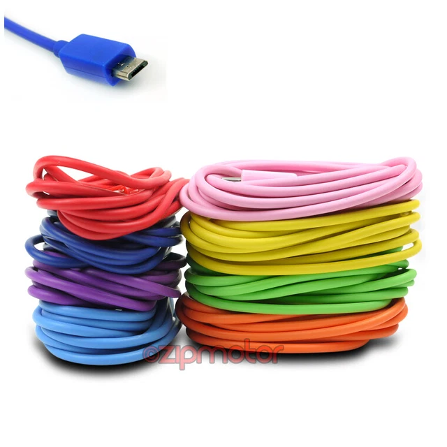 8-Color 10Ft Micro Usb Data Sync Power Charger Cables Moto X G Nexus Htc One M8