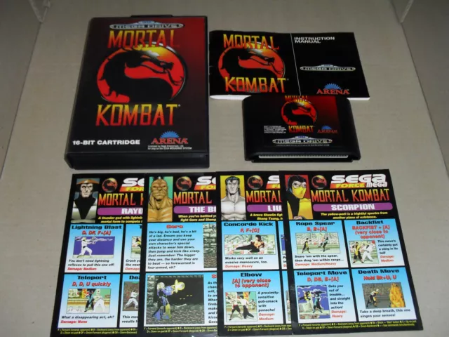 MORTAL KOMBAT SEGA Mega Drive Fighting Game PAL V.GOOD CONDITION With Move Cards
