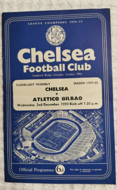 Chelsea v Atletico Bilbao Floodlight Friendly 02/12/1959