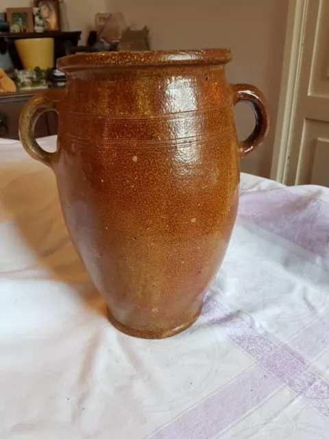 Large Antique 18Th – 19Th Century Salt Glazed Stoneware Storage Jar