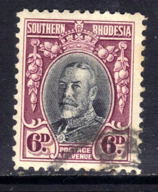 Southern Rhodesia 1931 - 37  KGV 6d Black & Magenta used SG 20 Perfs 12 ( E1407