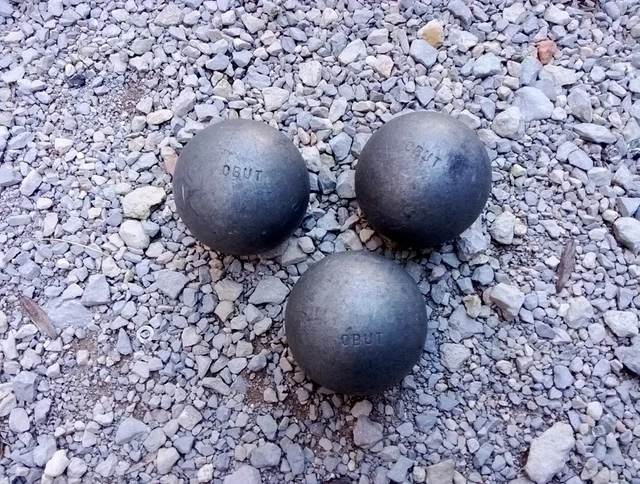 ancienne triplette boules de pétanque - Obut - junior