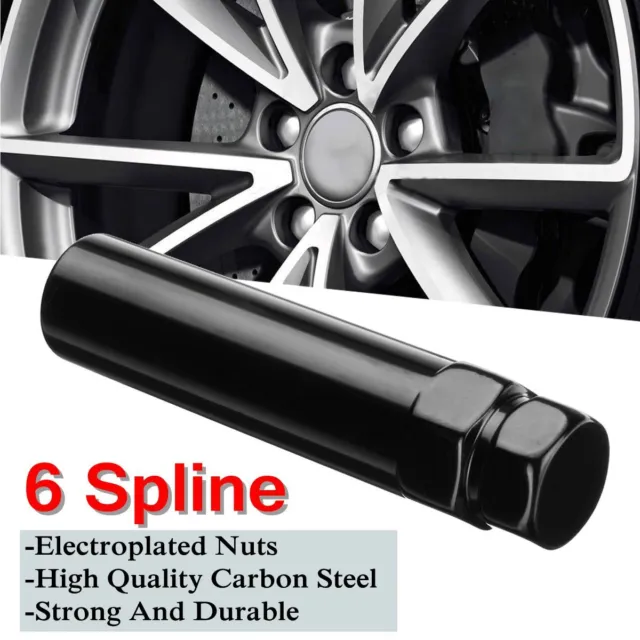 6 Spline Drive Tuner Wheel Lug Nut Tool Key Lock 19mm 21mm 3/4'' 13/16'' Black