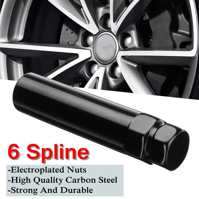 6 Spline Drive Tuner Wheel Lug Nut Tool Key Lock 19mm 21mm 3/4'' 13/16'' Black