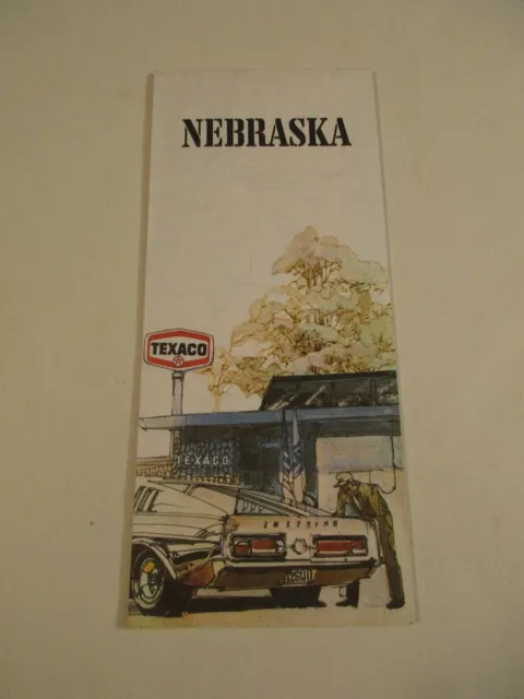 Vintage 1975 Texaco Nebraska State Highway Gas Station Travel Road Map~Box G