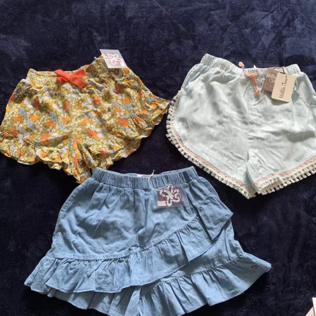 (3 pair) Matilda Jane 435 Girls Floral Shorts Fun Festival Ruffle  Size 10 NWT