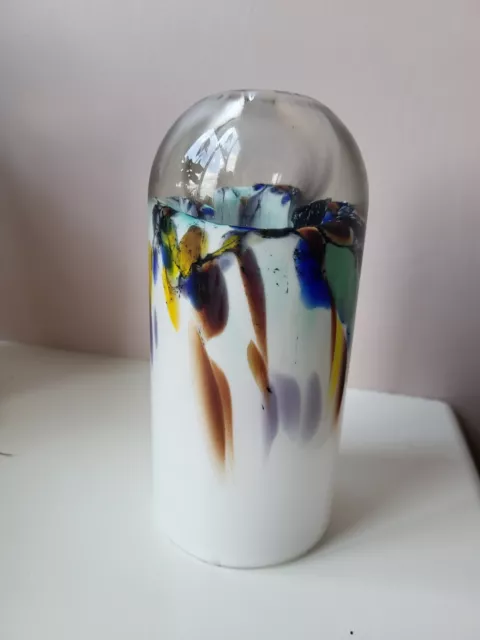 Unique handmade Richard Art collection heavy glass vintage glass oil lamp shade