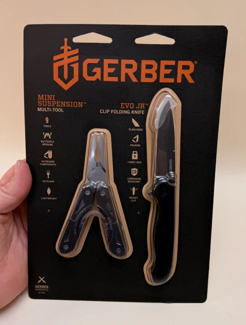 Gerber Suspension Multi-Tool & Mini Paraframe Folder Set – Silver Gift Box