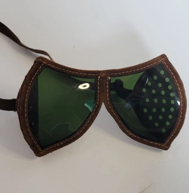 Vintage WWII Glasses Goggles Dark Adaption Green Lens Vintage WWII Glasses Goggles Dark Adaption Green Lens