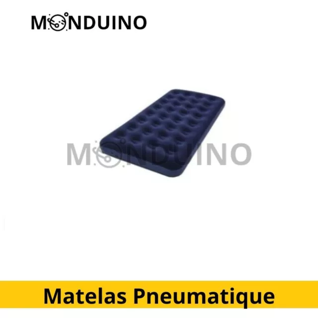 Matelas Pneumatique - 1 Personne Avec Couche Supérieure En Velours