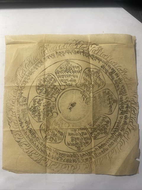 Ancient Mongolian Tibetan Buddhist Mantra Tantra Amulet Leave Mongolia #A12-2