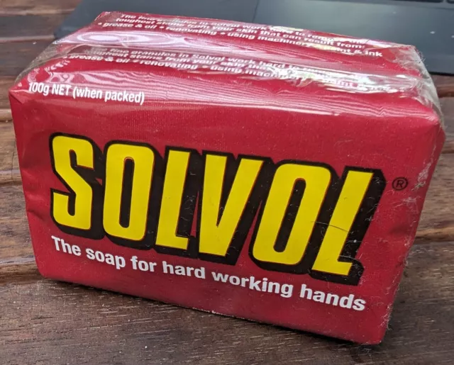 2 x 100g Solvol Bar Soaps - Heavy Duty - RARE discontinued - unopened in wrapper