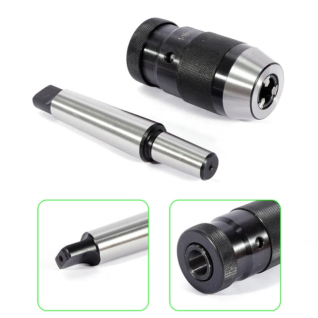 For Mill 1-16MM Lathe Drill Chuck Keyless 1/32"- 5/8" Self Tighten&MT3-B18 Arbor