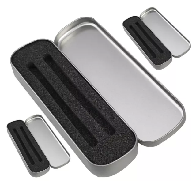 3-Pc Metal Pencil Case Set with Sponge Insert for Home Office School-HJ