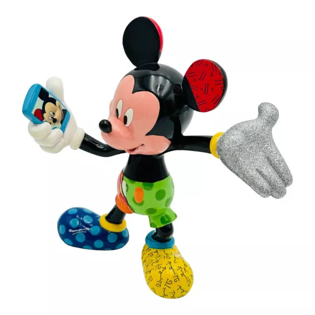 Enesco Disney By Romero Britto Selfie Mickey Mouse Figurine 8.5” Tall