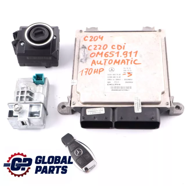 Mercedes W204 C220CDI BlueEFFICIENCY OM651.911 Kit ECU moteur A6519007500 Clé