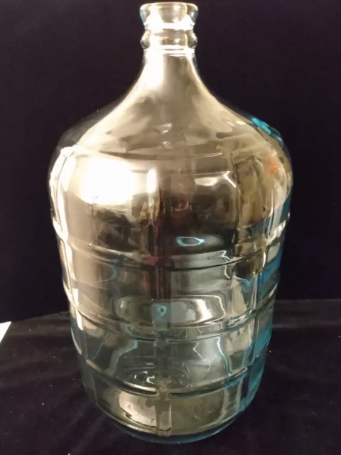 Vintage Clear Glass Jug Water Bottle Crisa Mexico Embossed Checkered 5  Gallon