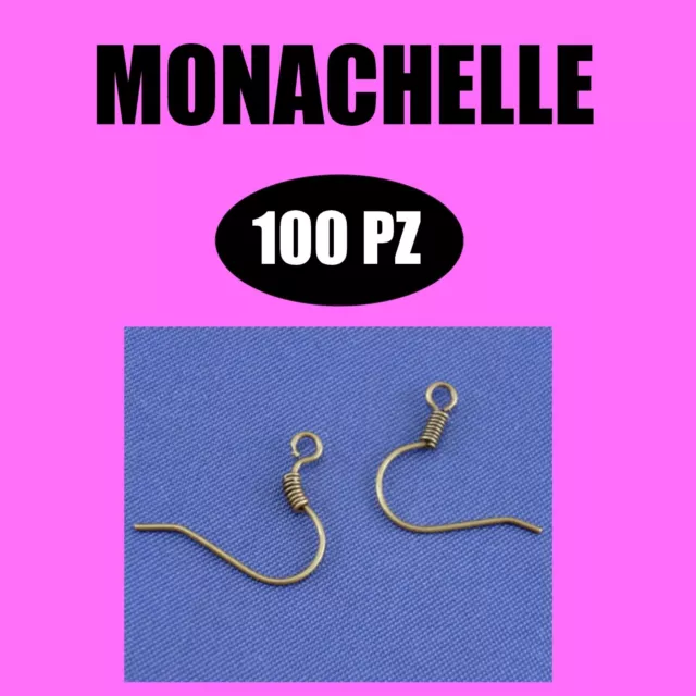 100 pz MONACHELLE GANCI ORECCHINI componenti minuteria bigiotteria gioielli diy