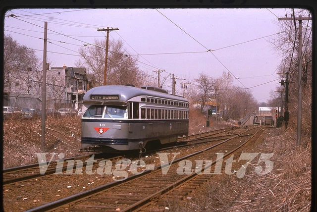 Original Slide Trolley 13 Psct Public Service New Jersey Newark Kodachrome 1975
