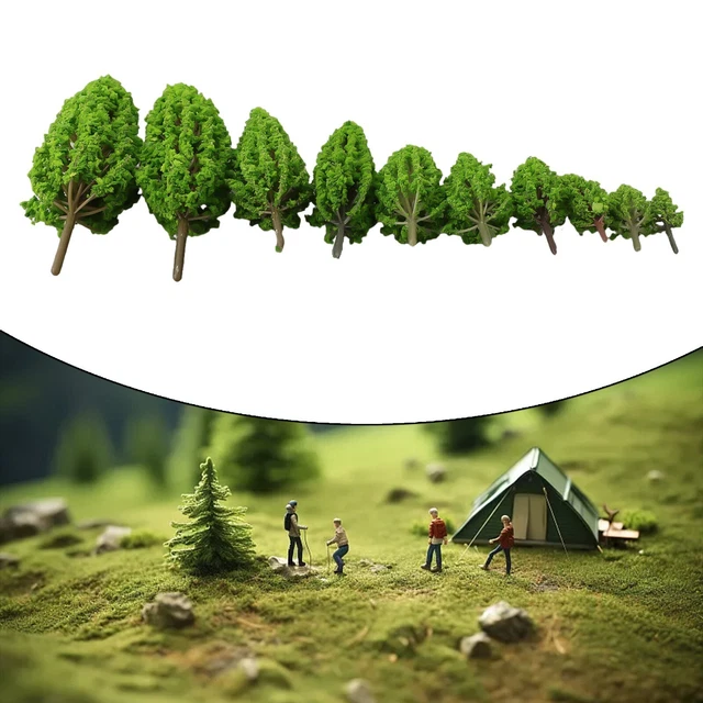 Lot De 50 Arbres Miniatures Pins Pour Maquette Train, Diorama, Modélisme Paysager – Vert Réaliste